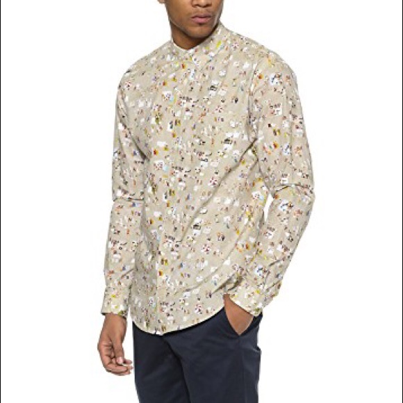 Schnayderman's Crowded Beach Shirt Men’s Button 43 - Picture 2 of 8